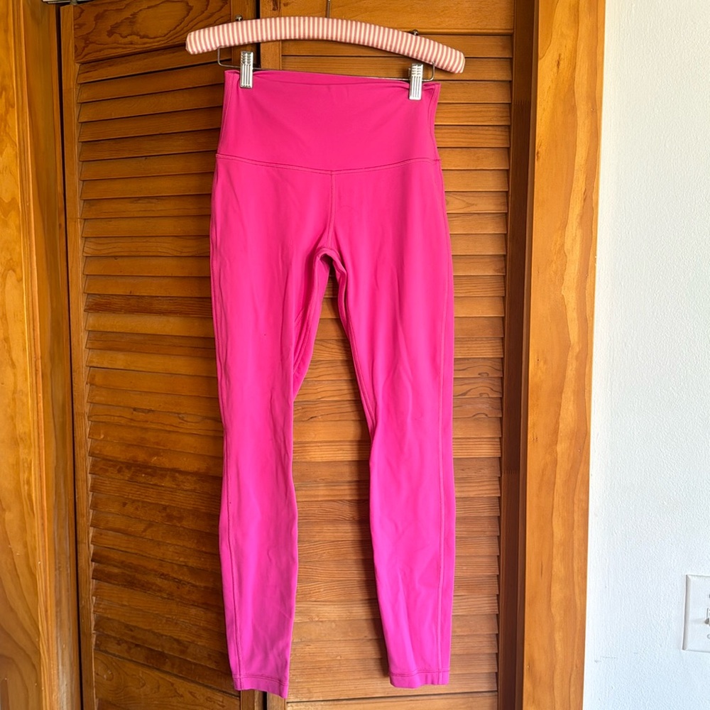 Lululemon Pink Wunder Train Leggings Size 6